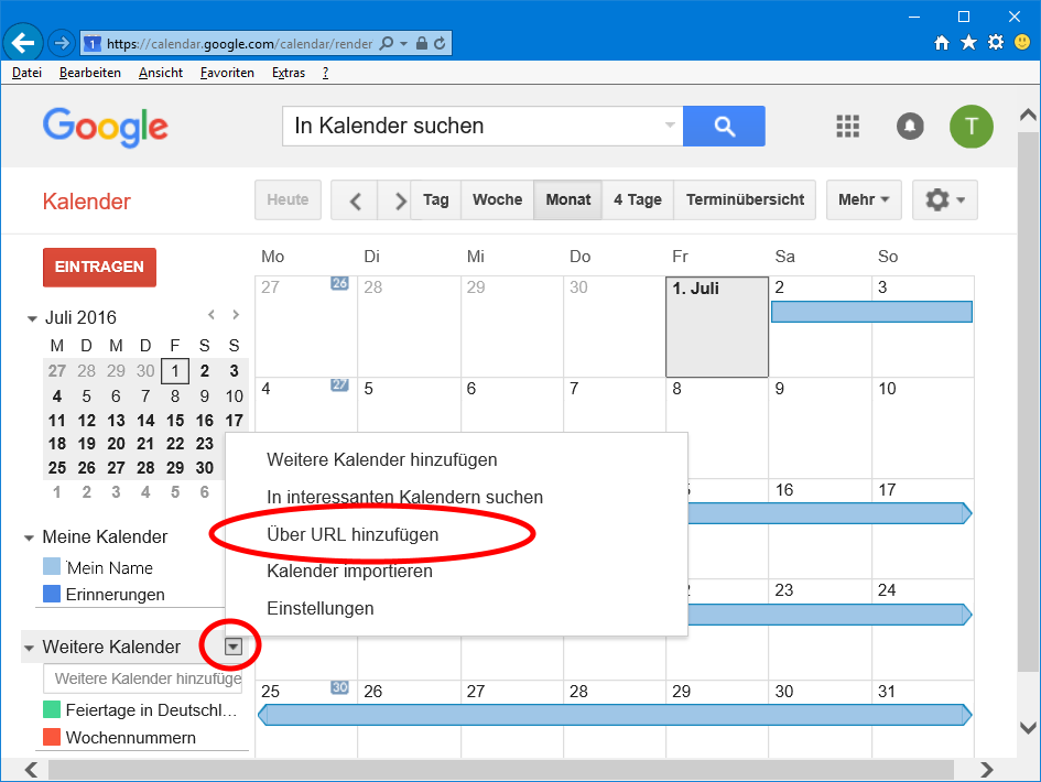 Google / Android Kalender